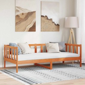 vidaXL Estrutura da Cama com cabeceira Marrom Cera 90 x 190 cm