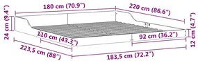 Estrutura da Cama Castanho 180 x 220 cm Madeira de pinho maciça