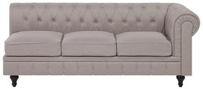 Sofá de canto com 6 lugares versão à direita em tecido creme CHESTERFIELD Beliani