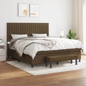 vidaXL Cama com molas/colchão 180x200 cm tecido castanho-escuro