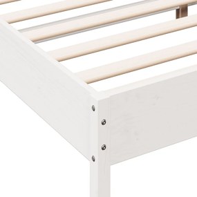 Cama sem colchão 200x200 cm madeira de pinho maciça branco