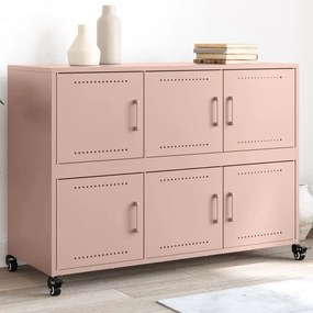 vidaXL Aparador 100,5x39x72 cm aço rosa