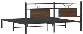 Estrutura de cama sem colchão 183x203 cm carvalho castanho