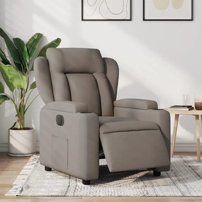 vidaXL Poltrona elétrica reclinável tecido cinzento-acastanhado