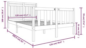 Estrutura de cama 120x200 cm madeira maciça branco