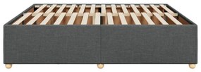 Estrutura de cama sem colchão 180x200 cm tecido cinzento-escuro