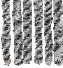 Cortina anti-insetos 56x200 cm chenille cinzento/preto/branco