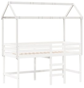 Telhado de cama infantil 207x95,5x159 cm pinho maciço branco