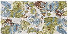 Tapete de lã com padrão de folhas multicolor 80 x 150 cm KINIK Beliani