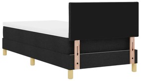 Cama Box Spring com Colchão Preta 90x200 cm Tecido