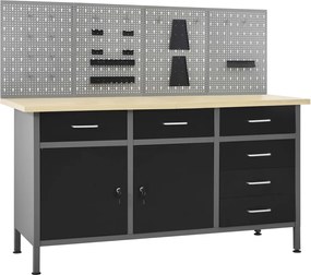 vidaXL Bancada de trabalho com quatro painéis de parede