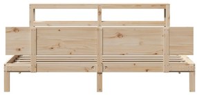 Estrutura de cama com cabeceira 200x200 cm pinho maciço