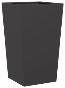 Vaso/floreira de jardim 2 pcs 45x45x75 cm aço preto