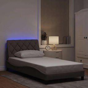 Estrutura cama com LED sem colchão 100x200 cm tecido