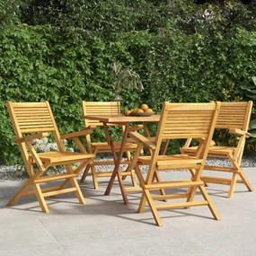 Cadeiras de jardim dobráveis 4 pcs 55x62x90 cm teca maciça