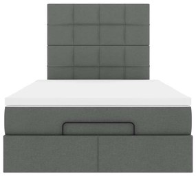 Estrutura cama otomana colchão 120x200cm tecido cinzento escuro