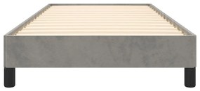 Estrutura de cama sem colchão 90x190 cm veludo cinzento-claro