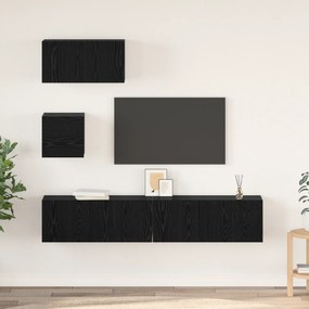 vidaXL Conjunto de Unidade de TV 4 pcs Carvalho Preto 80 x 30 x 30 cm