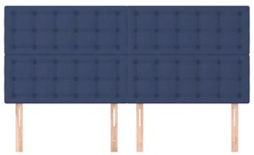 Cabeceira de cama 4 pcs tecido 90x5x78/88 cm azul