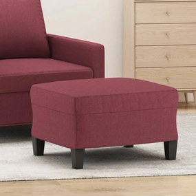 vidaXL Apoio de pés 60x50x41 cm tecido vermelho tinto