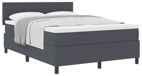 Cama Box com Colchão Cinza Escuro 160x200 cm Tecido de Veludo Cotelê