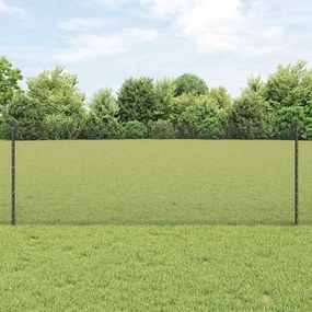 Cerca de Fios Soldados com 5 Postes em U Cinza 0.8x10 m Aço
