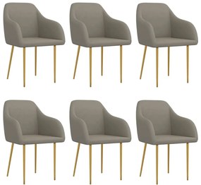 vidaXL Cadeiras de jantar 6 pcs veludo cinzento-claro