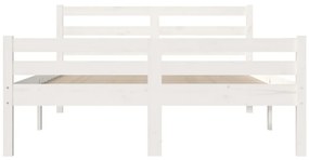 Estrutura de cama 140x200 cm madeira maciça branco