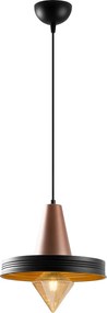 Lustre Dodo – Preto e Cobre – 32 x 32 cm