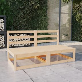 vidaXL Sofá de 2 lugares para jardim pinho maciço