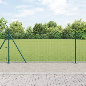 vidaXL Conjunto de Postes para Cerca de Aço Conjunto de 2 Verde