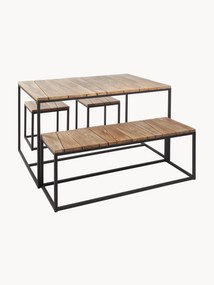 Conjunto lounge de jardim em madeira de robínia Alois, conjunto de 4