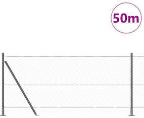 Cerca Hexagonal vidaXL Cinza 1x50 m de Aço