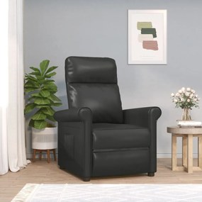 vidaXL Poltrona reclinável couro artificial preto