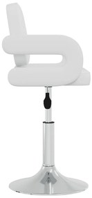 Cadeiras de jantar giratórias 6 pcs couro artificial branco