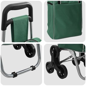 Carrinho de Compras vidaXL com Escalador Verde 38 L