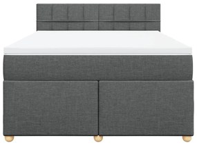 Cama com molas/colchão 160x200 cm tecido cinzento-escuro