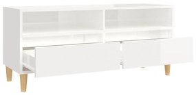 Móvel p/ TV 100x34,5x44,5 cm derivados madeira branco brilhante