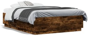 vidaXL Estrutura cama 120x190 cm derivados de madeira carvalho fumado