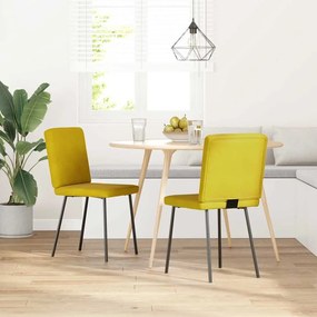 Cadeiras de jantar 2 pcs veludo amarelo