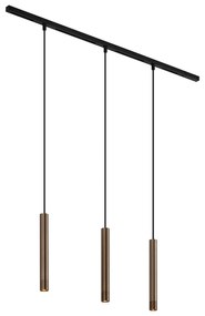 Modern railsysteem met 3 hanglampen brons 1-fase - Slimline Keno