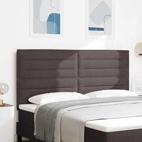 Cabeceira Design Linhas Castanho Escuro 180 cm Tecido