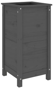 Vaso/floreira de jardim 40x40x78 cm pinho maciço cinzento