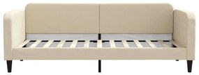 Sofá-cama com gavetão 90x200 cm tecido cor creme