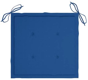 Cadeiras de jardim dobráveis c/ almofadões 4 pcs teca maciça
