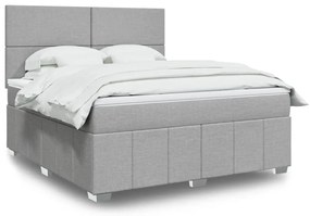 vidaXL Cama com molas/colchão 180x200 cm tecido cinzento-claro