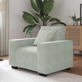Poltrona 60 cm veludo cinzento-claro