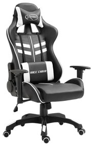 20197 vidaXL Cadeira de gaming couro artificial branco