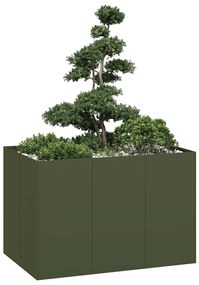 Vaso floreira 120x80x80 cm aço verde azeitona