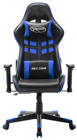 Cadeira de gaming couro artificial preto e azul